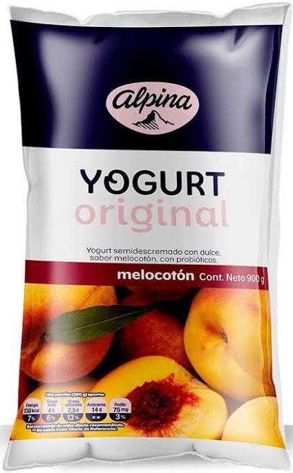 Yogurt Original Melocotón Alpina 900g    