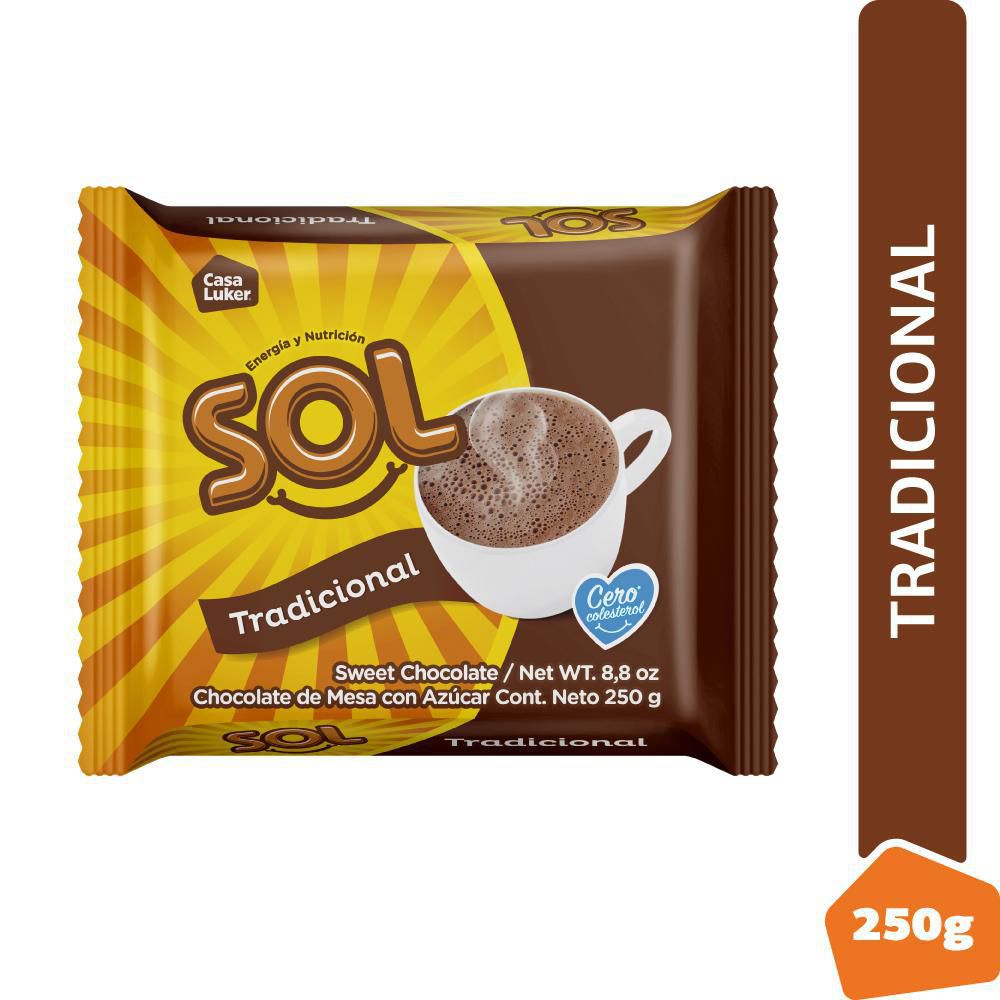 Chocolate Tradicional Pastillas Sol 250g