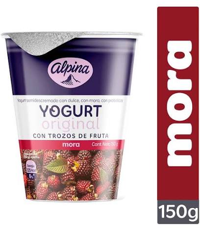 Yogurt Original Mora  Alpina Vaso 150g