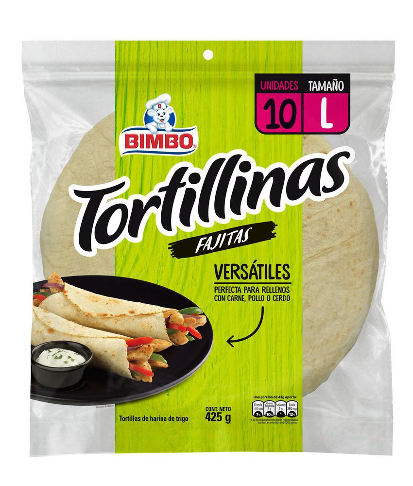Tortillas Fajitas y Burritos Bimbo  425g
