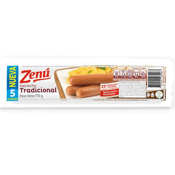 Salchicha Tradicional Zenú 5 unidades 170g